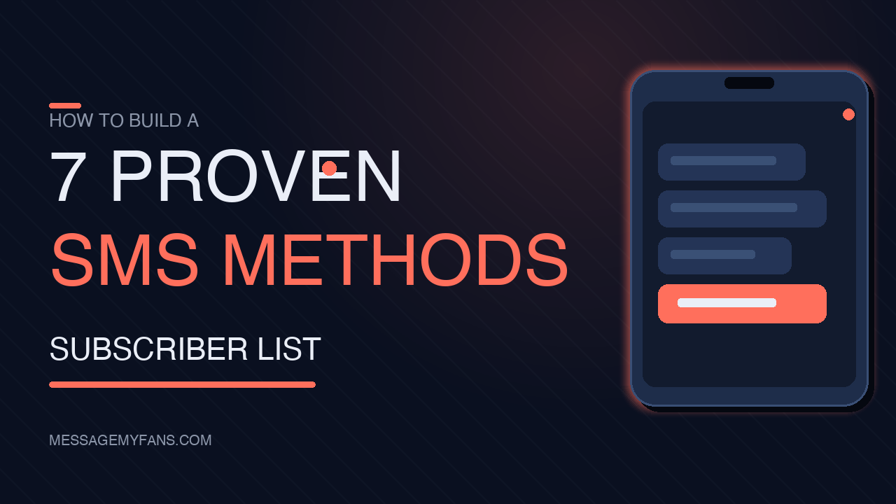 How to Build an SMS Subscriber List: Creator Guide 2026 — MessageMyFans